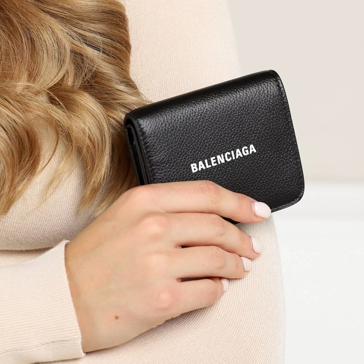 Balenciaga Flap Cash Card Holder Black White | Flap Wallet