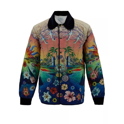 Casablanca Multicolor Quilted Jacket With Graphic Print In Te Multicolor Quiltad jacka
