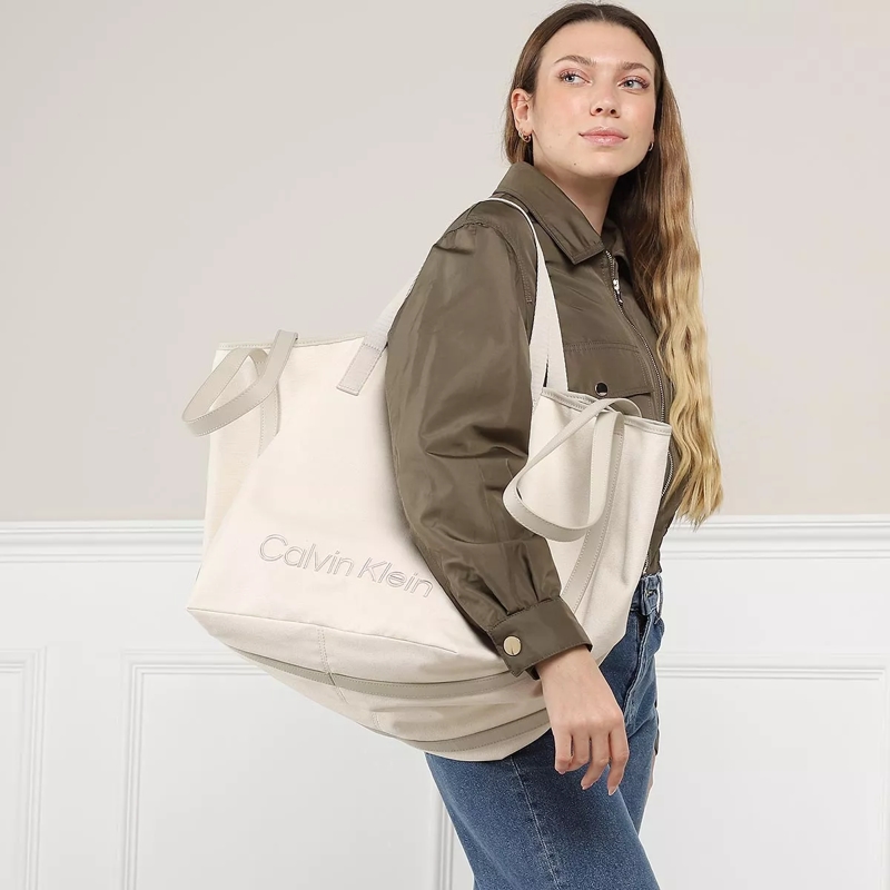 Calvin Klein Shopper Ck Summer Shopper Large Refib Stoney Beige (Image 3)
