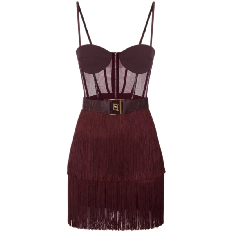 Elisabetta Franchi Robe midi Dresses Merlot rot