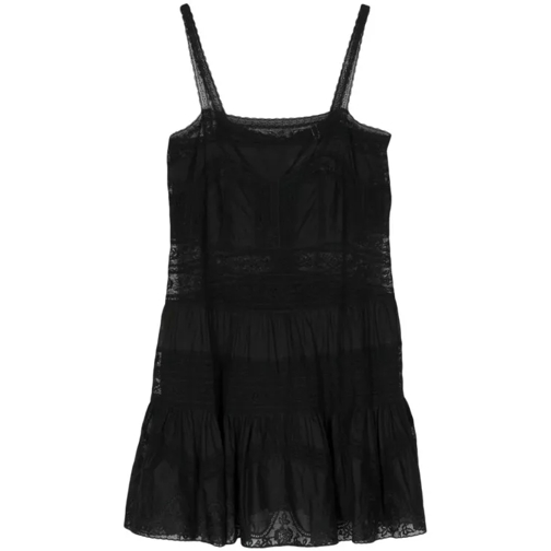 Zimmermann Black Halliday Lace-Trim Mini Dress Black 