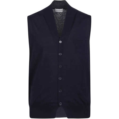 Ballantyne Sweatshirts Plain V-neck Vest Blue blau