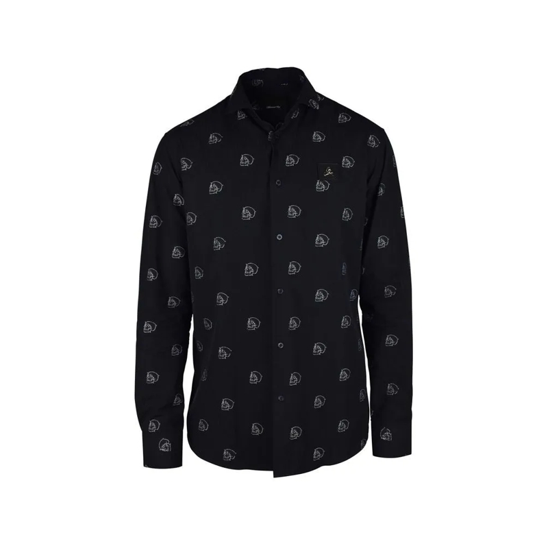 Philipp Plein Hemd Black Striped Cotton Shirt Black