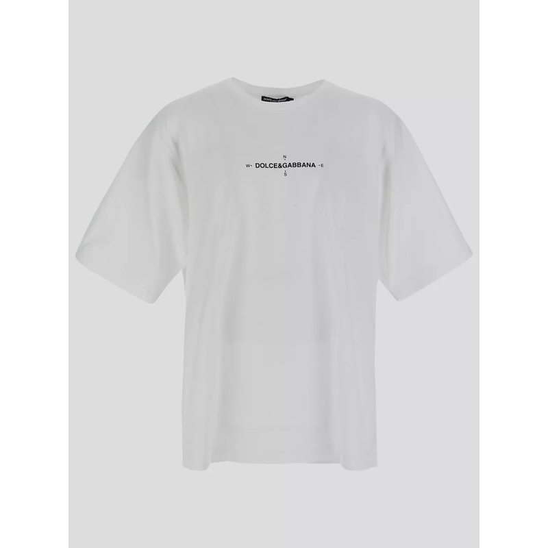 Dolce&Gabbana T-Shirt Relaxed-Fit Cotton T-Shirt With Bold Print White
