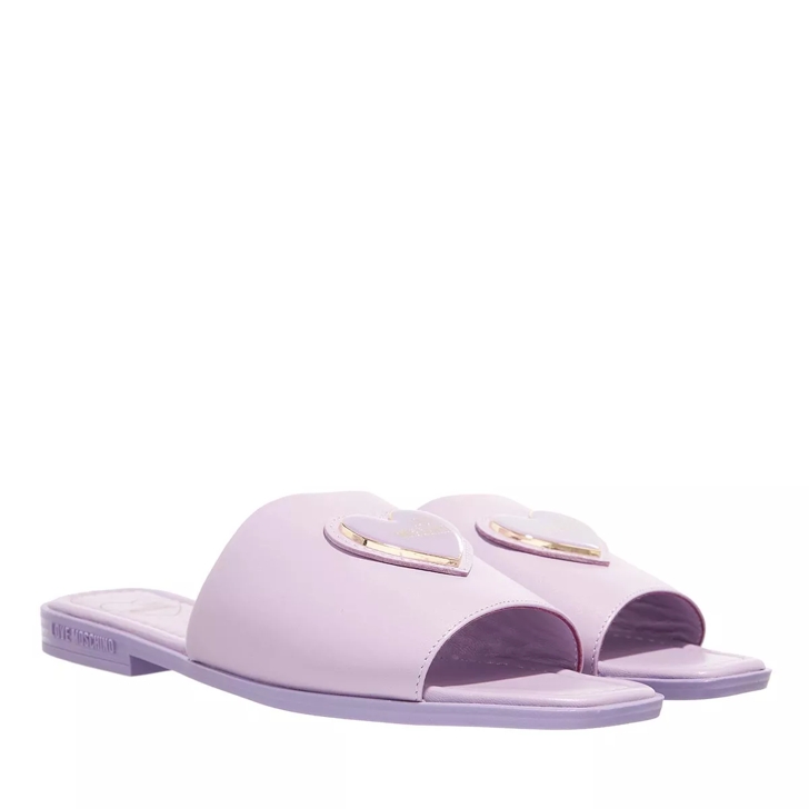 Love Moschino Enameled Heart Lilla Slide