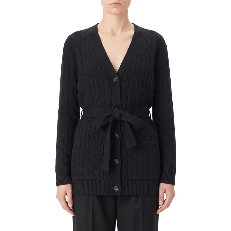 Valentino Garavani Cardigan Strickjacke aus Kaschmir schwarz(Image 2)