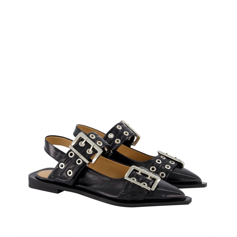 GANNI Ballerinas Dames Chunky Buckle Ballerina Auberg rot(Image 5)