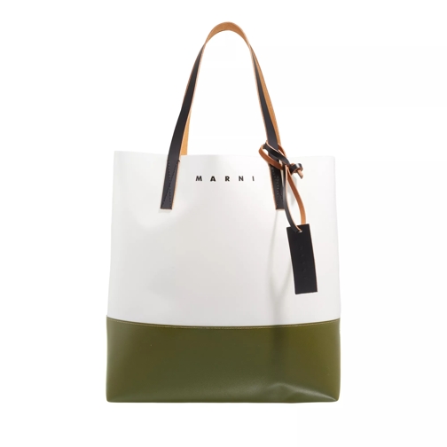Marni Shopping N/S Lily White/Leav Green Shopper