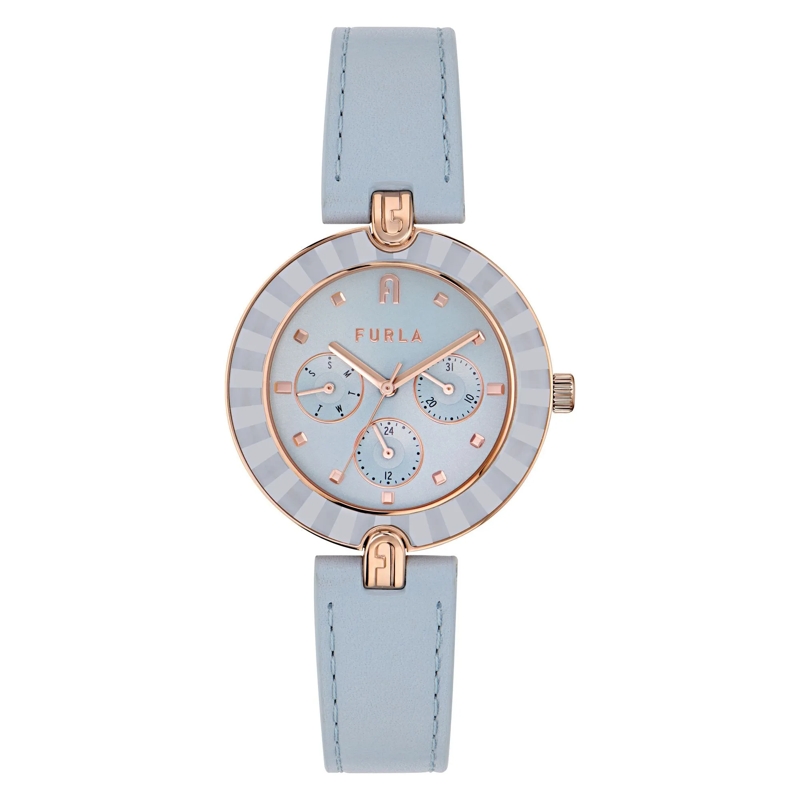 Furla Quarzuhr Quarz-Analoguhr Furla Logo Links Multifunction blau