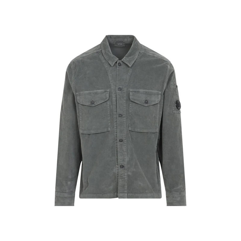 CP Company Hemd Corduroy Grey Cotton Overshirt Grey