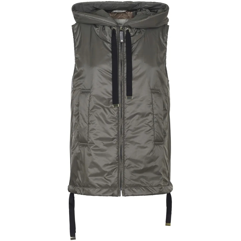 Max Mara Veste de transition Sleeveless Anthracite Jacket With Hood And Quilted Grey