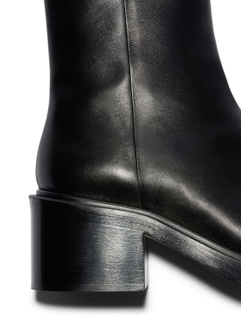 Thumbnail - Aeydē Stiefel - Minimalist Black Calf Leather Boots With Square To - Gr. 41 (EU) - in Schwarz - für Damen