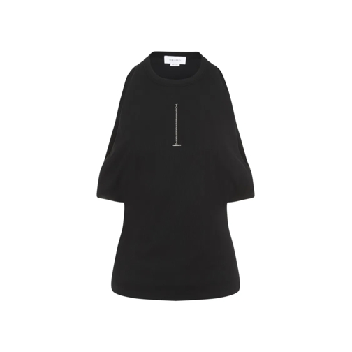 Alexander McQueen Black Cotton Top Black Topjes met lange mouwen