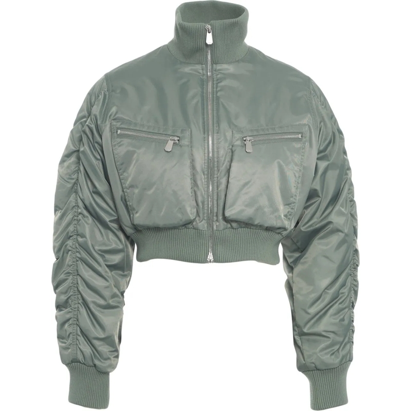 Pinko Veste de transition Cropped bomber jacket grün