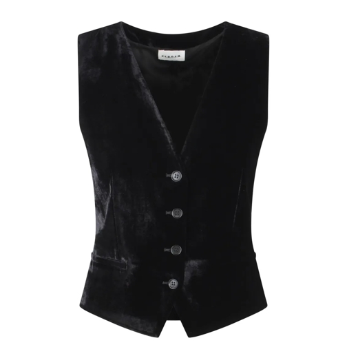 P.A.R.O.S.H. Blazer Velvet Gilet Black