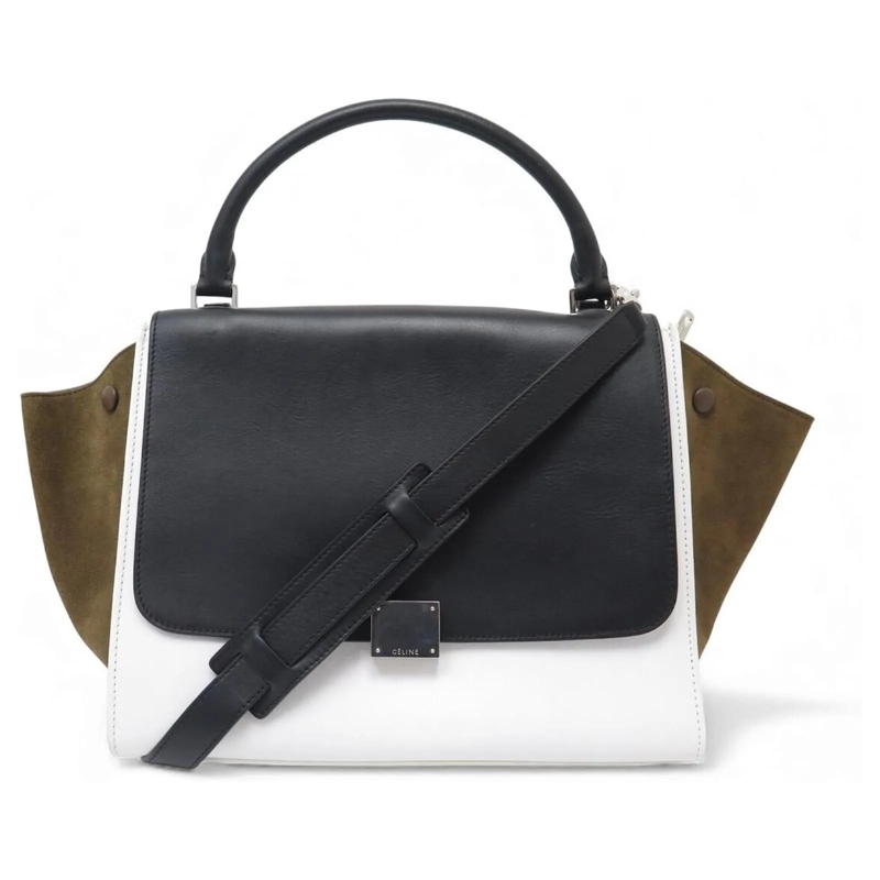 Celine Crossbody Bag CELINE TRAPEZE MM 169543 LEDER & Wildleder TRIKOLO mehrfarbig