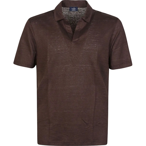 Barba Napoli Polohemd Short Sleeve Polo Shirt Brown schwarz