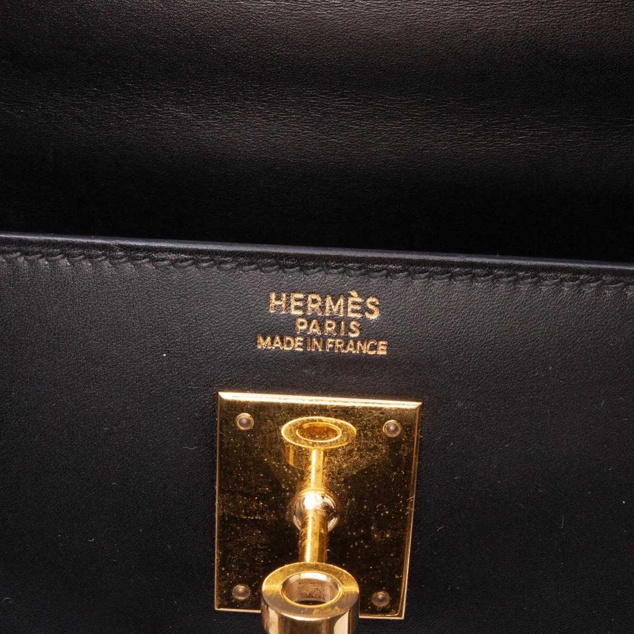 Thumbnail - Hermès Hobo Bags - Box Calf Kelly II Sellier 32 - Gr. unisize - in Schwarz - für Damen