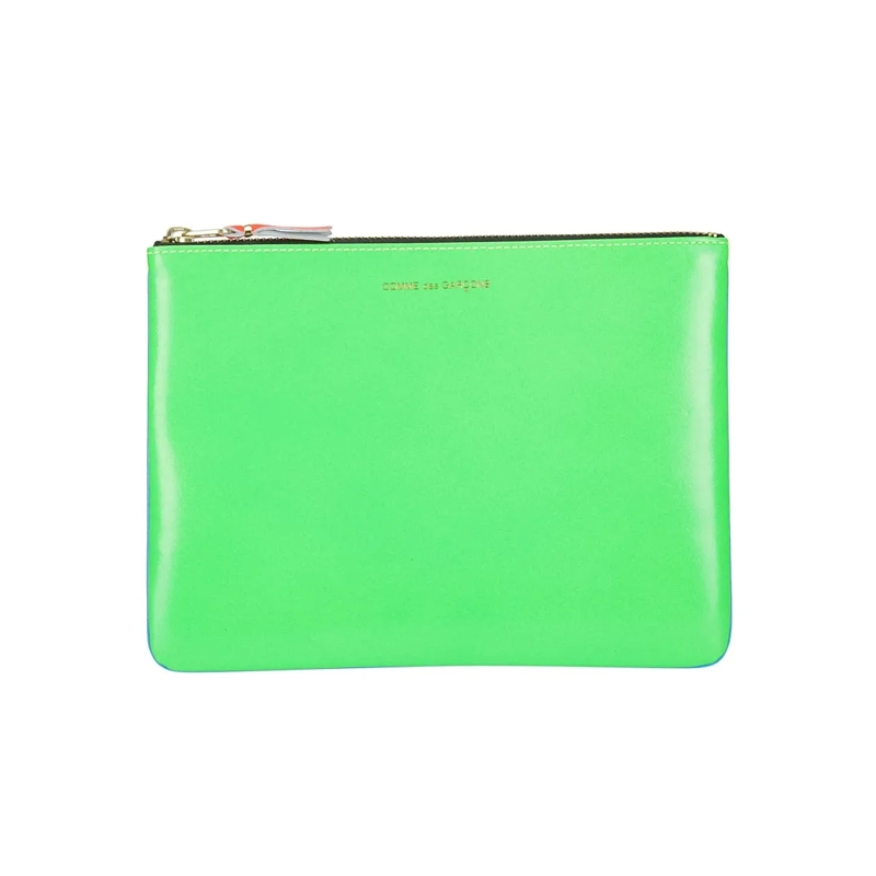 Comme des Garcons Geldbörse Color-Block Leather Wallet Green