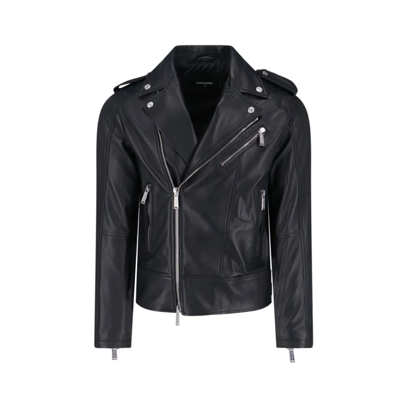 Dsquared2 Leren jas 'Biker' Jacket – Black Black