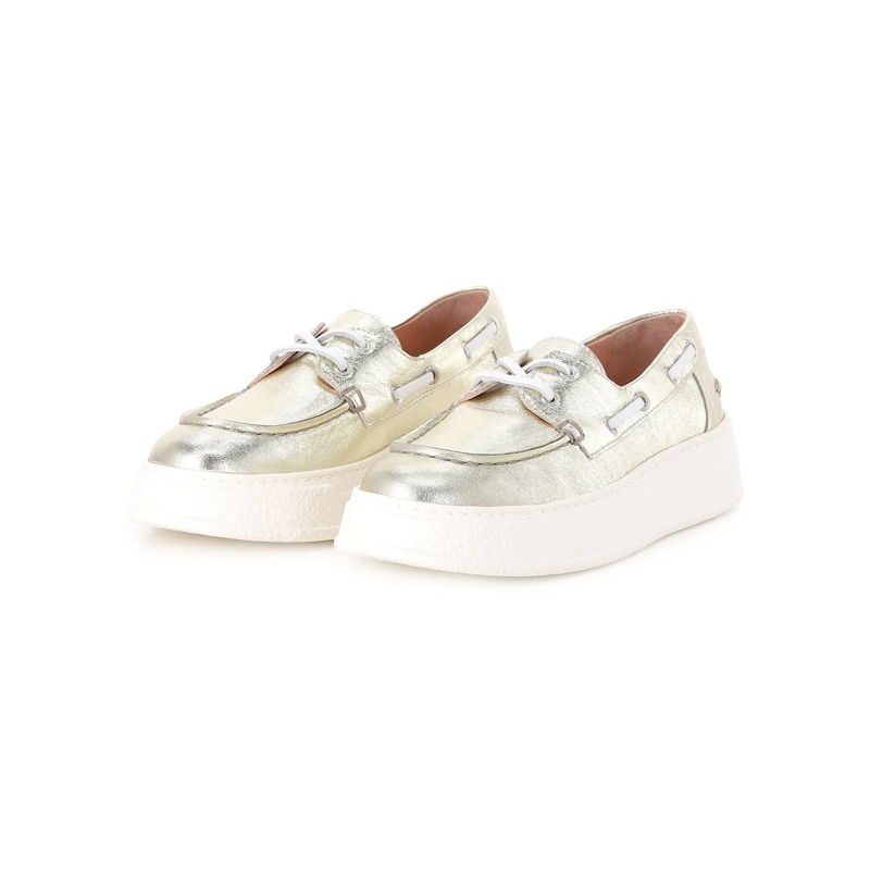 Agl Chaussures à lacets Schuhe aus Leder gold