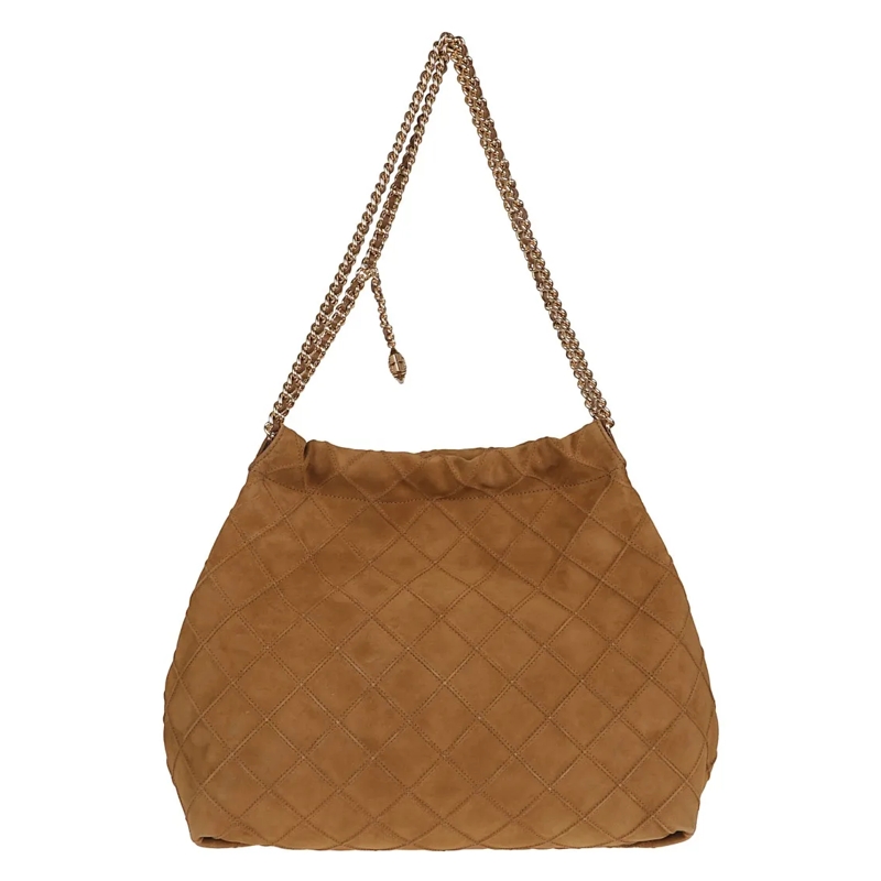 Tory Burch Schultertasche Quilted Suede Shoulder Bag Brown