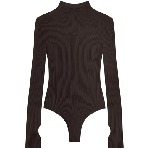 Courrèges  Ribbed Bodysuit Brown