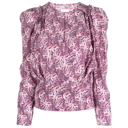 Isabel Marant Langärmelige Oberteile Purple Silk Top Pink