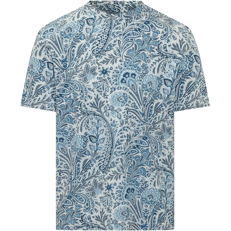 Etro T-Shirt T-shirt Roma con Stampa Paisley hellblau