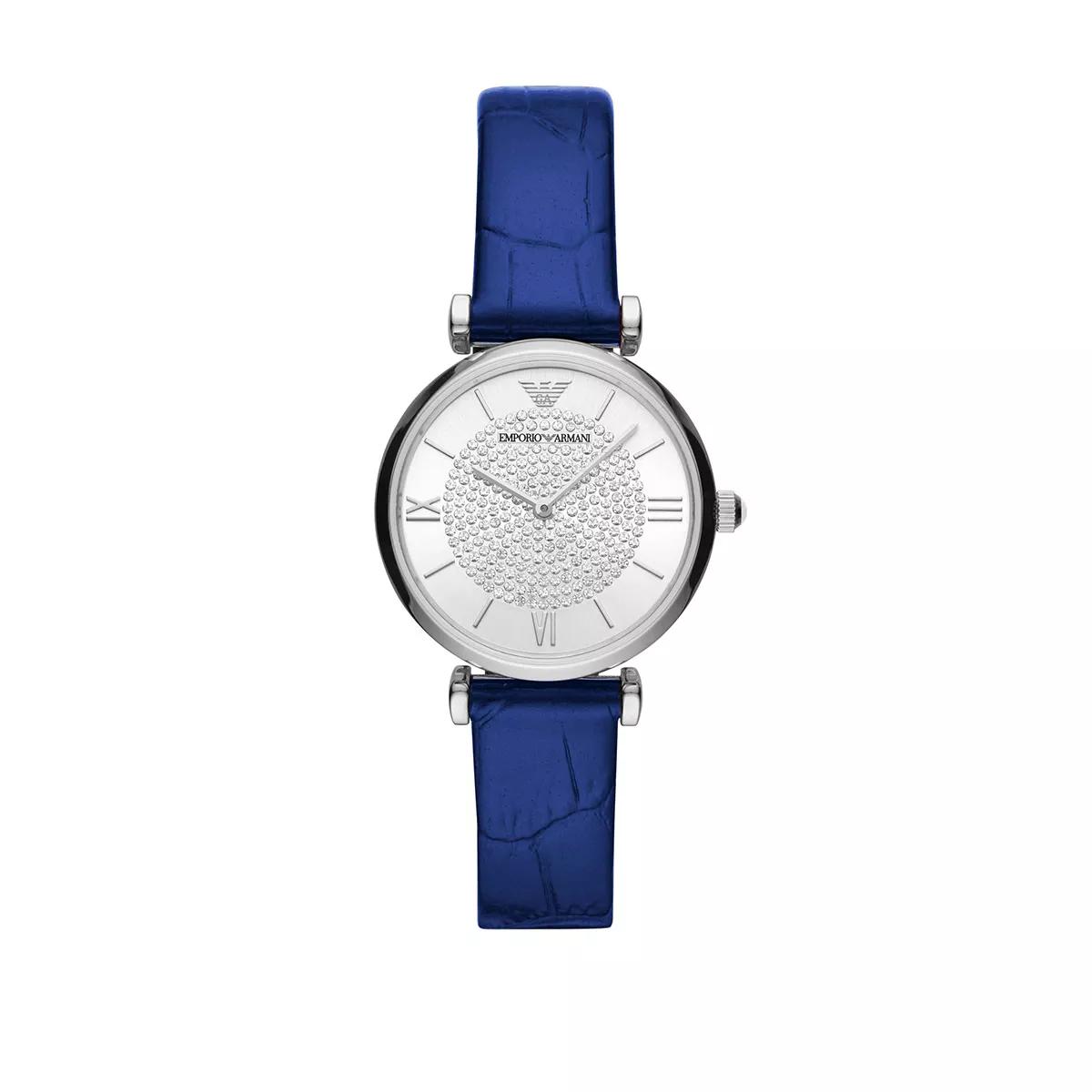 Emporio Armani Uhr - Ladies Two-Hand Leather Watch - Gr. unisize - in Blau - für Damen