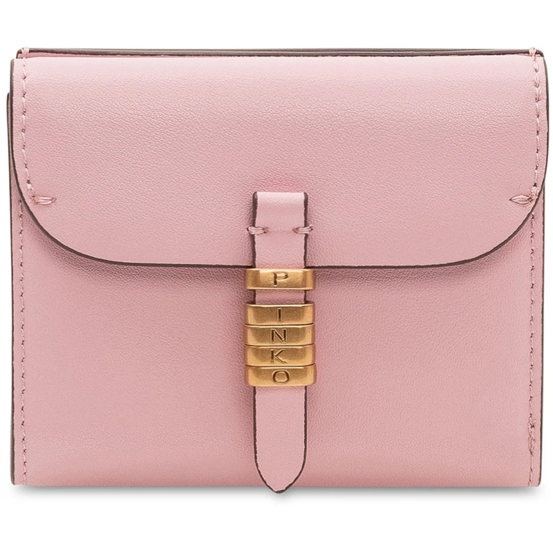 Pinko Geldbörse Portafoglio Saddle con Patta e Chiusura Frontale rose