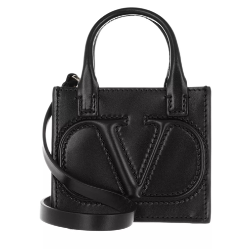 Valentino Garavani V Logo Walk Mini Crossbody Bag Leather Black Crossbody Bag