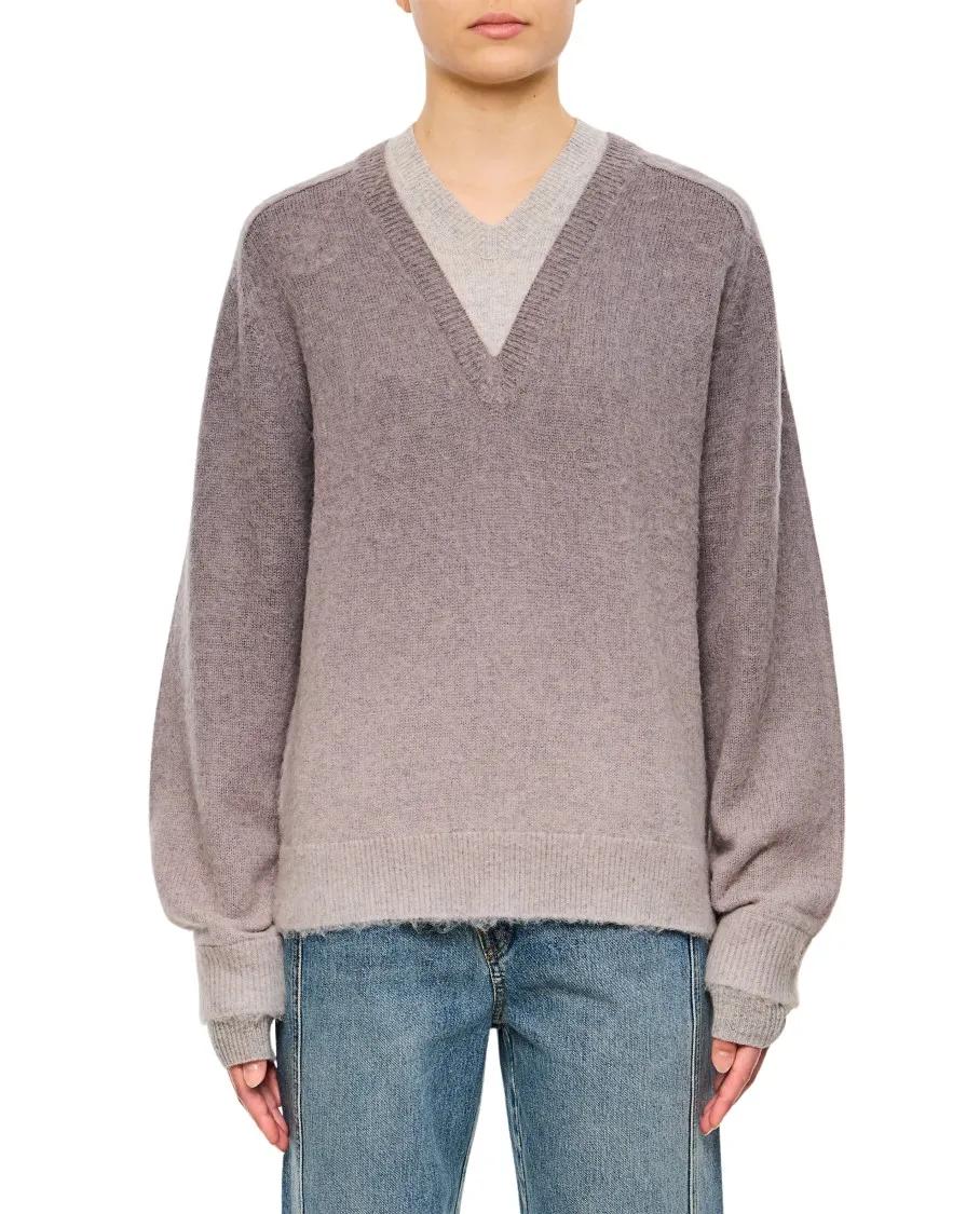 J.W.Anderson - V-Neck Gradient Jumper - Größe M - grau