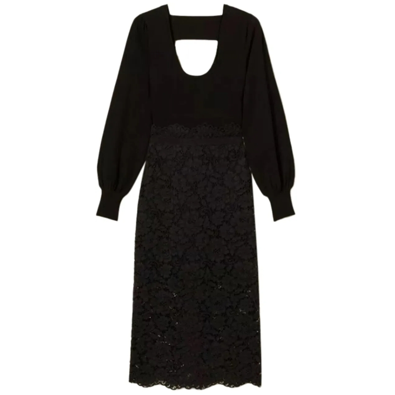 Twin-Set Robe midi Dresses Black schwarz