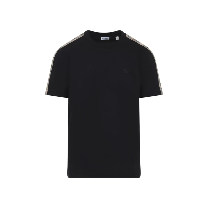 Burberry T-shirt Cotton T-Shirt With Signature Check-Pattern Accent Black