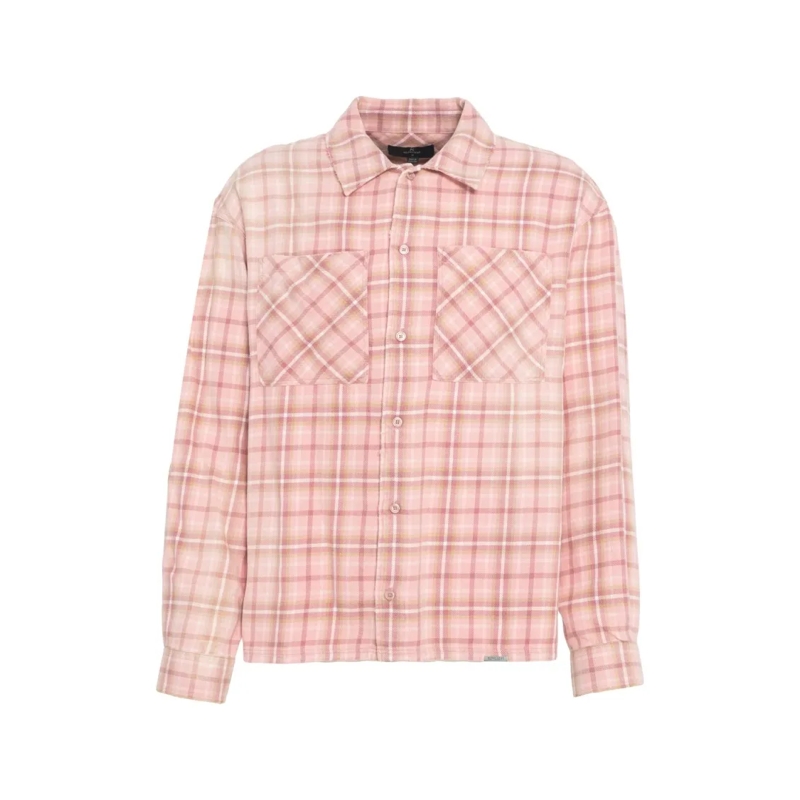 Represent Hemd Soft Plaid Cotton Shirt Pink