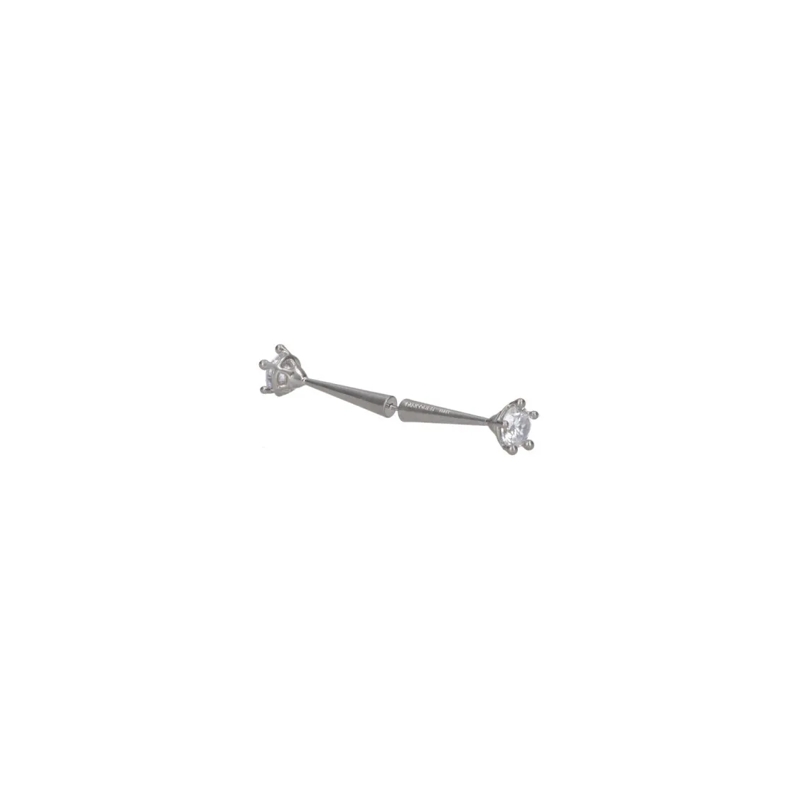 Panconesi Oorknopjes "Constellation" Ear Cuff In Silver-Plated Brass, C Silver