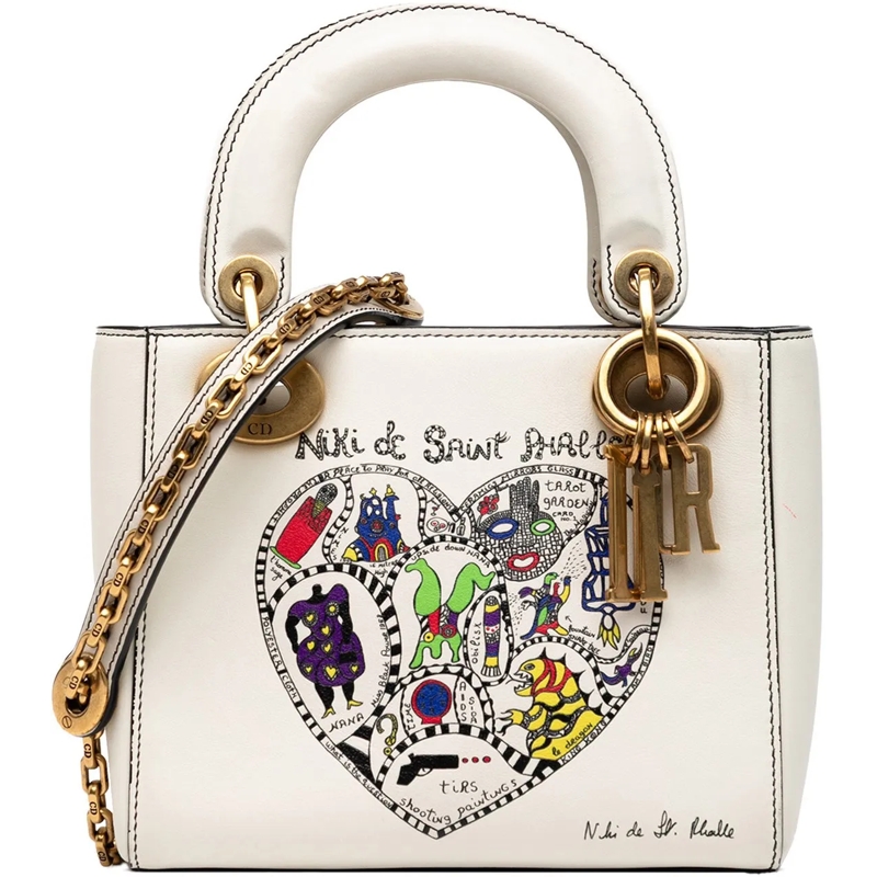 Christian Dior Schultertasche DiorAmour Niki De Saint Phalle Mini Calfskin Lady  weiß