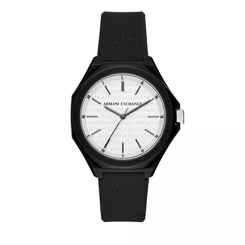 Armani Exchange Armani Exchange Three-Hand Silicone Watch Black Quarz-Uhr