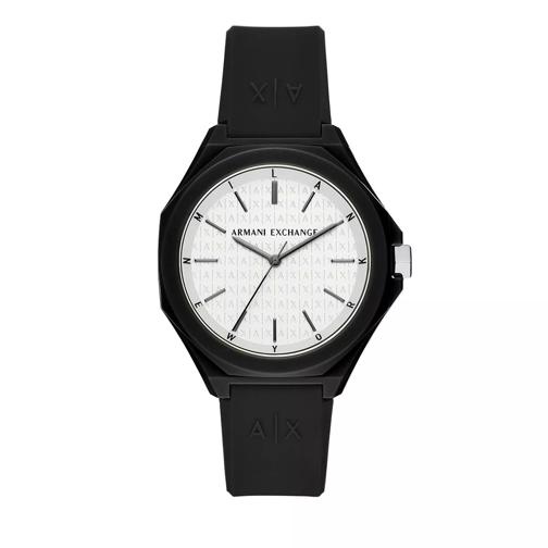 Armani Exchange Armani Exchange Three-Hand Silicone Watch Black Quartz Horloge
