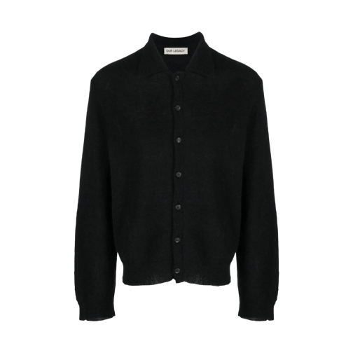 Our Legacy Polohemd Klassischer Cardigan mit Kragen black black