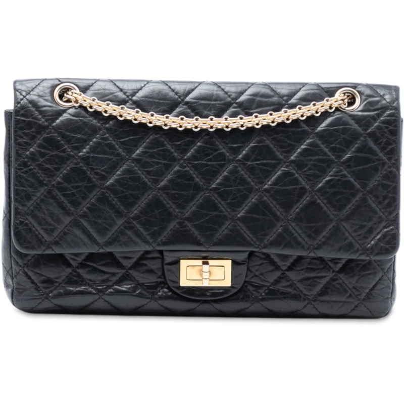 Chanel Schultertasche Reissue 2.55 Aged Calfskin Double Flap 226 schwarz
