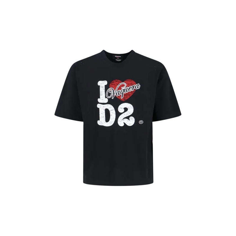 Dsquared2 T-shirt Black Cotton Logo T-Shirt Black