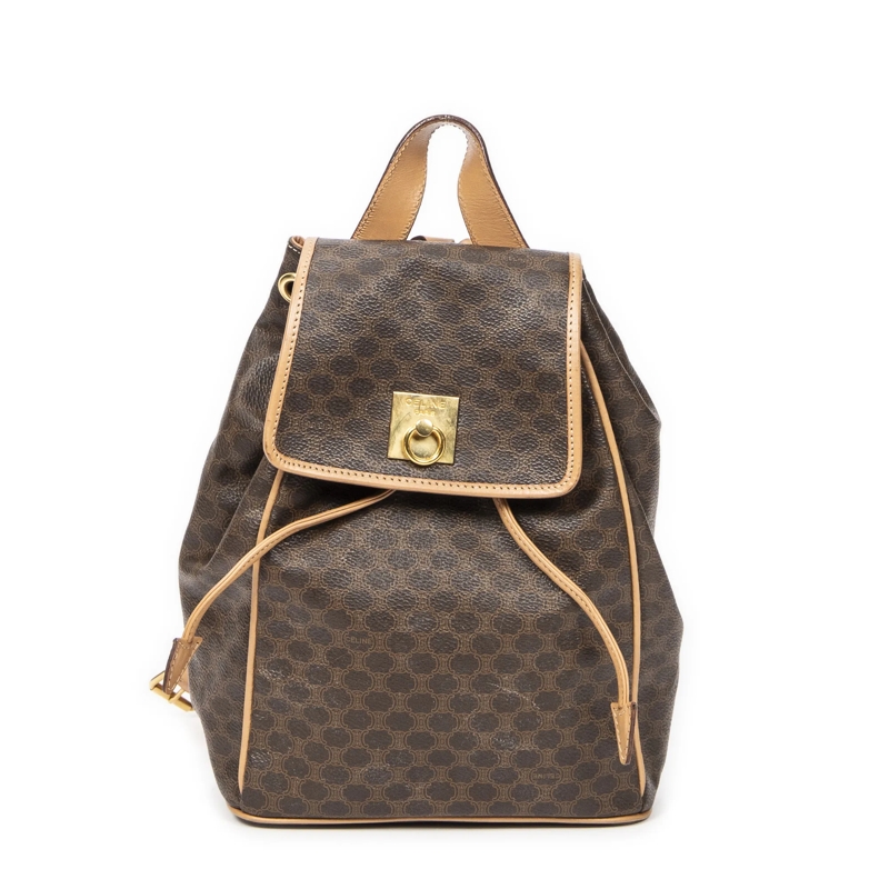 Celine Crossbody Bag Small Flap Drawstring Backpack beige