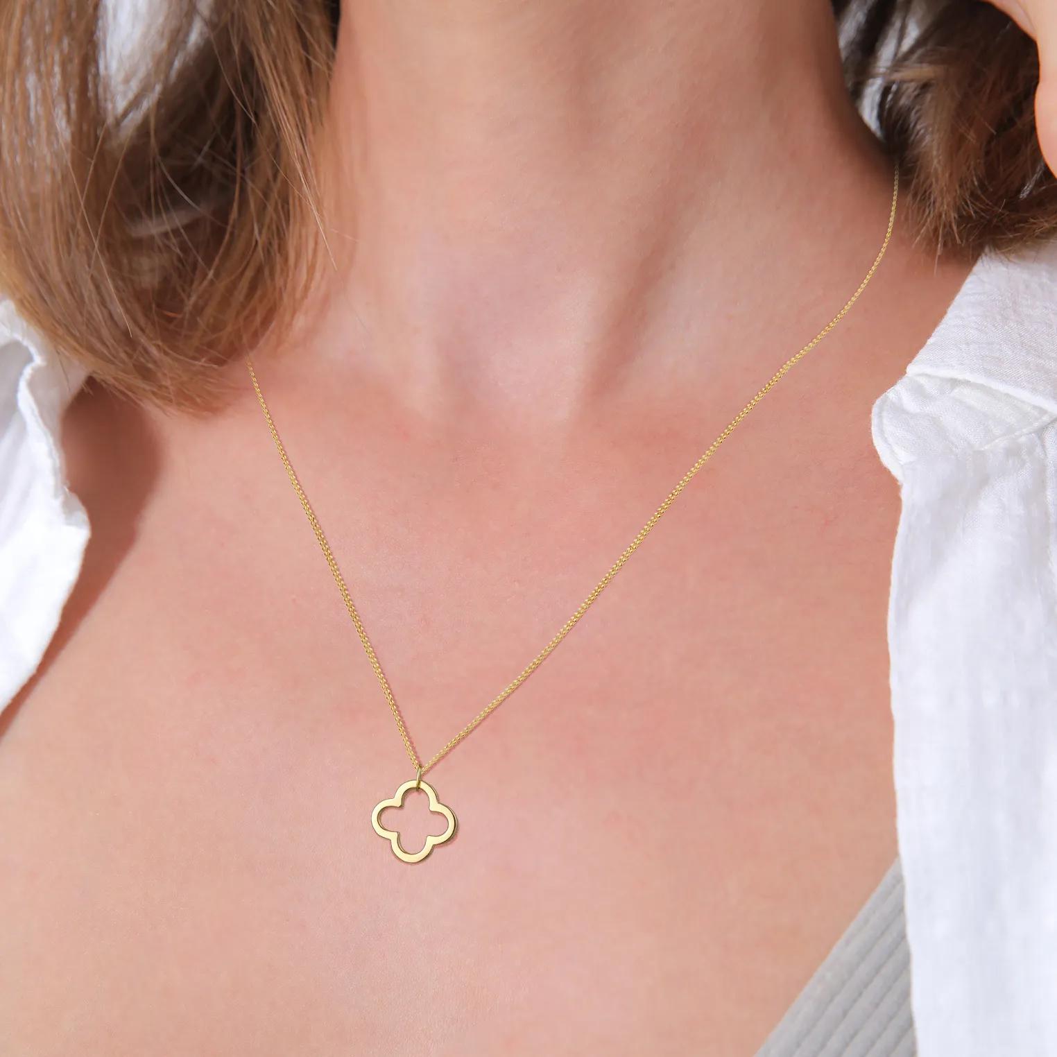 Thumbnail - Elli Halskette - Halskette Kleeblatt Glücksbringer 585 Gelbgold Gri - Gr. unisize - in Gold - für Damen