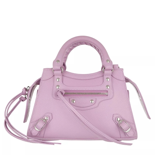 Balenciaga Neo Classic Mini Top Handle Bag Grained Calfskin Purple Mini Tas