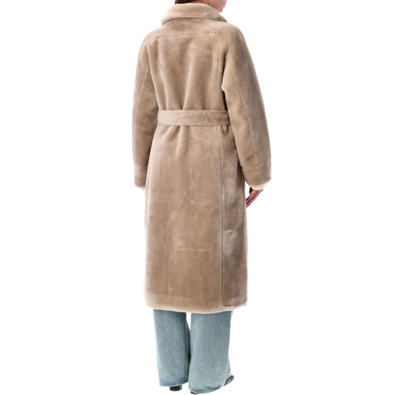 Urbancode  Reversible Faux Fur Belted Coat Pink