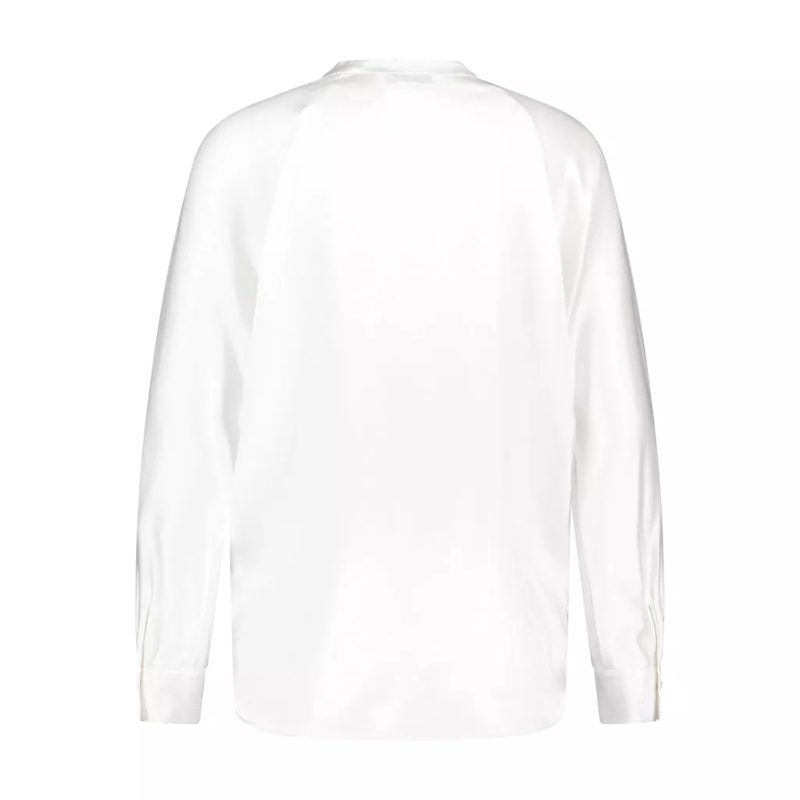 Vince  Silk Shirt With V-Neck And Mandarin Collar Black (Image 4)
