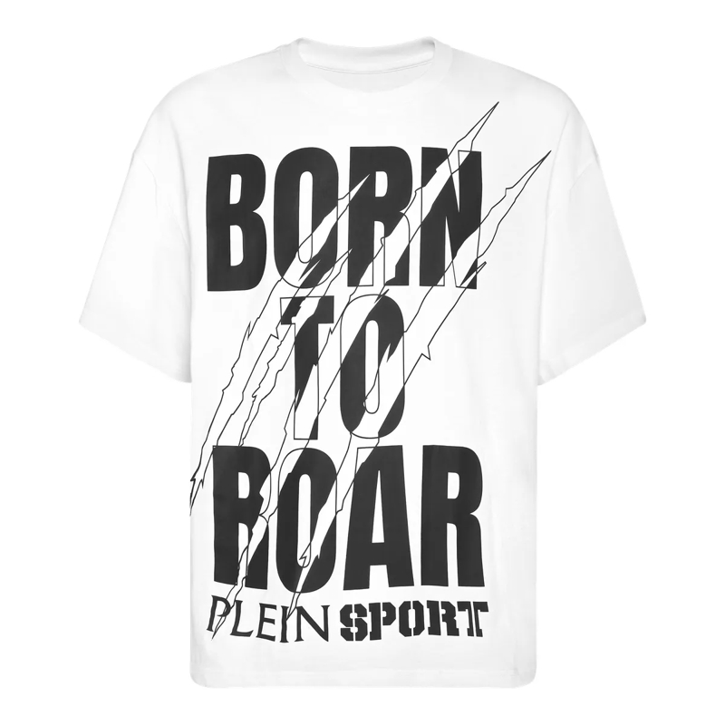 Plein Sport T-Shirt T-Shirt Rundhalsausschnitt Ss Scratch weiss