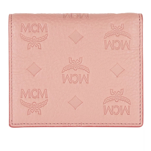 MCM Klara Leather Fold Medium Flat Pink Blush Flap Wallet